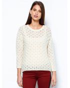 Iro Mesh Cream Jumper - Lyst