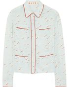 Marni Engima Silk Crepe De Chine Pajama Shirt - Lyst