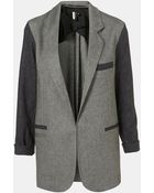 Topshop Colorblock Herringbone Blazer - Lyst