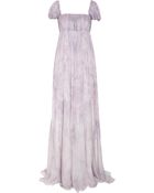 Alexander McQueen Floral Print Silk Chiffon Gown - Lyst