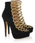 Charlotte Olympia Zena Suede and Leather Ankle Boots - Lyst