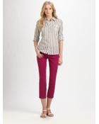 Tory Burch Cropped Skinny Jeans - Lyst