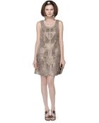 Oscar de la Renta Beaded Fringe and Lame Dress - Lyst