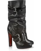 Christian Louboutin Loubi Bike 140 Leather And Python Boots - Lyst