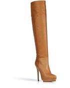 Le Silla Caramel Leather Overtheknee Boots - Lyst