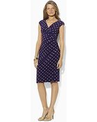 Lauren by Ralph Lauren Dress Gathered Empire Waist Dress - Lyst