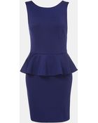 Topshop Peplum Dress - Lyst