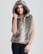 Surell Faux Fur Hooded Vest - Lyst
