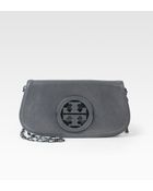 Tory Burch Metallic Leather Convertible Clutch - Lyst