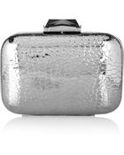 Kotur Morley Crocembossed Metal Box Clutch - Lyst