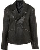 Topshop Oversize Leather Biker By Boutique - Lyst