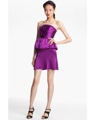 Tracy Reese Strapless Peplum Silk Dress - Lyst