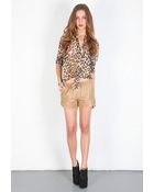 Clover Canyon Leather Shorts - Lyst