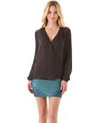 Haute Hippie Wrap Front Blouse - Lyst