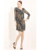 Piazza Sempione Geometric Print Silk Dress - Lyst