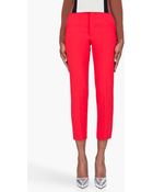 Marni Cropped Red Wool Crepe Trousers - Lyst