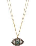Renee Lewis Green White Diamond Third Eye Pendant Necklace - Lyst