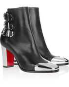 Christian Louboutin Chelita 85 Metaldetailed Leather Boots - Lyst