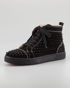 Christian Louboutin Louis Spiked Sneaker Black - Lyst