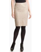 Vince Camuto Lace Pencil Skirt - Lyst