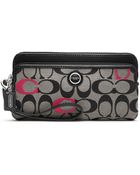 Coach Poppy Embroidered Signature Double Zip Wallet - Lyst