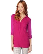 Splendid 34 Sleeve Shirting Top - Lyst