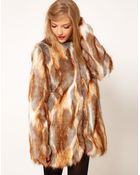 ASOS Collection Longline Natural Patchwork Fur Coat - Lyst