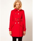 ASOS Collection Cute Military Fit and Flare Coat - Lyst