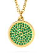 Coach Small Pave Disc Pendant Necklace - Lyst