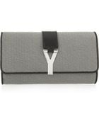 Saint Laurent Chyc Leathertrimmed Metallic Clutch - Lyst
