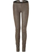 Helmut Lang Patina Stretch Leather Leggings - Lyst