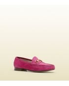 Gucci Horsebit Loafer in Suede - Lyst