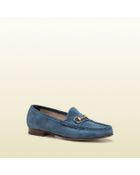 Gucci Horsebit Loafer in Suede - Lyst