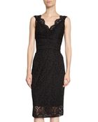 Dolce & Gabbana Net Lace Sleeveless Dress - Lyst