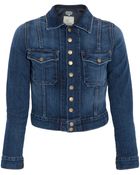 Current/Elliott Snap Button Denim Jacket - Lyst