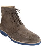 Barneys New York Brogue Boot - Lyst