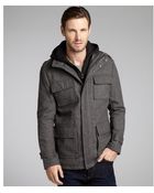 Calvin Klein Wool-Blend Twill Hooded Jacket - Lyst