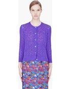 Marc Jacobs Purple Cashmere Pointelle Cardigan - Lyst