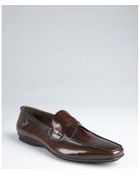 Prada Burnt Brown Leather Penny Loafers - Lyst