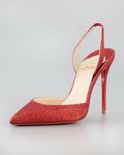 Christian Louboutin Ever Glitter Halter Red Sole Pump - Lyst