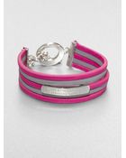 Marc By Marc Jacobs Striped Leather Id Bracelet - Lyst