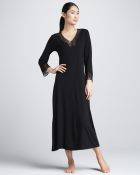 Natori Lhasa Jersey Lounge Gown Heather Gray - Lyst