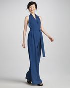 Robert Rodriguez Pleated Halter Jumpsuit - Lyst