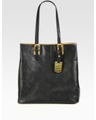 Longchamp Lm Cuir Stamped Leather North South Tote - Lyst