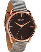 Nixon The Mellor Pinstripe Leather Strap Watch - Lyst