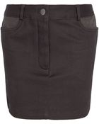 T By Alexander Wang Denim Wleather Mini Skirt - Lyst