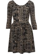 Topshop Aztec Wrap Back Flippy Dress - Lyst