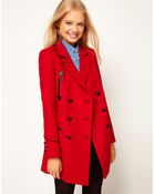 ASOS Collection Asos Military Pea Coat - Lyst