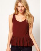 ASOS Collection Asos Vest with Peplum Hem - Lyst