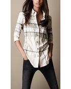Burberry Brit Check Cotton Blend Shirt - Lyst
